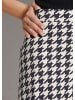MADELEINE Langer Rock im Hahnentritt-Dessin in schwarz / wollweiß