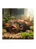 relaxdays Aquarium Deko "Baumstamm" in Braun - (B)13,5 x (H)5,5 x (T)9 cm