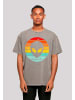 F4NT4STIC Oversize T-Shirt Alien Retro Sonnenuntergang in Asphalt