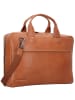 Plevier Rock Aktentasche RFID Schutz Leder 43 cm Laptopfach cognac