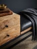 KADIMA DESIGN Retro-Sitzbank TEXAS, Moderner Retro-Stil aus Ziegenleder und Metall