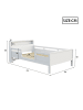 ABRIHOME Einzelbett Kinderbett 90 x 200 cm mit LED, USB und Tape C Ablagefunktion, Weiß
