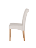 home24 home24 Polsterstuhl 2er-Set aus Webstoff & massiver Eiche in Creme, 45 x 95 x 60 cm in Creme