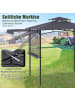 COSTWAY Grillpavillon mit Seitenmarkise 318x153x250 cm in Anthrazit