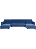 Beliani 3-tlg U-förmiges Sofa ABERDEEN in Blau/Schwarz