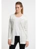 DreiMaster Maritim Cardigan in Wollweiss Grau Melange