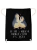 Mr. & Mrs. Panda Stofftasche Pinguine Einschlafen mit Spruch in Schwarz