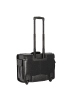 Dermata 2 Rollen Pilotentrolley Leder 39 cm Laptopfach schwarz