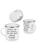 Mr. & Mrs. Panda Camping Emaille Tasse Spruch Karate Schach mit ... in Weiß