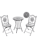 Beliani 3-tlg Bistro Set COMISO in Schwarz/Weiß