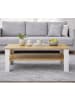 VCM  Sofatisch Couchtisch Beistelltisch Disalo 100x55 in Weiß / Honig-Eiche