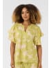 CULTURE Kurzarm-Bluse CUdebora Relaxed fit in Green Palm Leaves