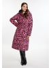 faina Damen Langer Steppmantel in Pink Leo