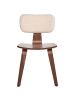 Beliani 2er-Set Esszimmerstuhl LUCINDA in Beige/Dunkler Holzfarbton