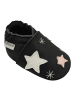 Yalion Leder-Krabbelschuhe "Sterne" in Schwarz