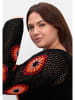 sheego by Joe Browns Häkelpullover in schwarz gemustert