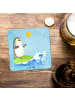 Mr. & Mrs. Panda Untersetzer Set Pinguin Surfer ohne Spruch in Eisblau