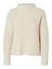 SELECTED FEMME Gemütlicher Strickpullover mit Rollkragen und Seitenschlitz in Creme