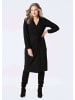 GOLDNER Kurzgröße:  Elegantes Jerseykleid mit V-Ausschnitt in schwarz