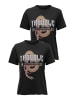 ONLY 2er-SET Print T-Shirt Kurzarm Top mit Design Druck in Schwarz-5