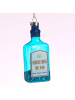 MARELIDA Weihnachtsbaumschmuck GIN Flasche Glas mundgeblasen H: 12cm in blau