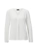GOLDNER Kurzgröße:  Elegantes Chiffonshirt mit Jersey-Details in cremeweiß