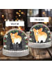 Mr. & Mrs. Panda Weihnachts Schneekugel Corgi Po mit Spruch in Kreidetafel
