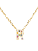 Luxenter Halskette aus 925er Sterlingsilber mit  Zirkonia-Steinen 18K Gelbgold-Finish