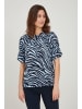 Fransa Kurzarmbluse FRALZEBRA 4 Blouse - 20609269  Blusenshirt mit Print in Blau