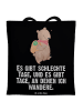 Mr. & Mrs. Panda Tragetasche Bär Wandern mit Spruch in Schwarz