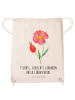 Mr. & Mrs. Panda Turnbeutel Blume HageRundunge mit Spruch in Creme