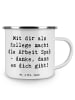 Mr. & Mrs. Panda Becher Emaille Spruch Kollege Freude mit Spruch in Weiß