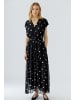 Oui Maxikleid in black offwhite