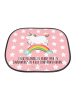 Mr. & Mrs. Panda Sonnenblende Auto Einhorn Regenbogen mit Spruch in Rot Pastell