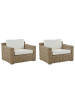 Beliani 2er-Set Sessel ARDEA in Naturfarben/Beige/Weiß