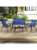 COSTWAY 4 tlg. Patio Metallstuhl Set in Blau