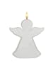 MARELIDA LED Kerze Engel Grabkerze in weiß - H: 18cm