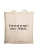 Mr. & Mrs. Panda Jutebeutel Spruch Engel Posaune mit Spruch in Creme