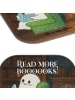 Mr. & Mrs. Panda Glasuntersetzer Gespenst  Buch  Design mit Spruch in Weiß