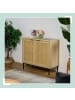 relaxdays Sideboard in Natur/ Schwarz - (B)80 x (H)76 x (T)35 cm