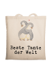 Mr. & Mrs. Panda Schultertasche Pinguin Beste Tante der Welt mit... in Creme
