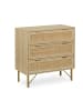 relaxdays Kommode in Natur/ Gold - (B)80 x (H)80 x (T)42 cm