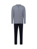 Schiesser Pyjama Basic in grau marine - 0001