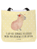 Mr. & Mrs. Panda Tasche Capybara Blume mit Spruch in Gelb Pastell