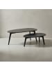 KADIMA DESIGN Design Couchtisch 2er Set Mango Massivholz Wohnzimmertisch in Schwarz