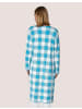 MADELEINE Verschlussloser Strickmantel in Karo-Jacquard in weiß / türkis