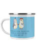 Mr. & Mrs. Panda Camping Emaille Tasse 5. Hochzeitstag Holzhochz... in Sky Blue