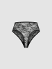 Erlich Textil  SLEEK LACE HIGH WAIST STRING in schwarz