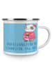 Mr. & Mrs. Panda Emaille Tasse Brautjungfern Wunder mit Spruch in Sky Blue