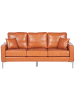 Beliani 3-Sitzer Sofa GAVLE in Braun/Silber - (W) 183 x (H) 83 x (L) 78 cm